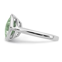 Sterling Silver Rhodium Green Quartz Ring view 4
