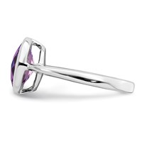 Sterling Silver Rhodium-plated Amethyst Ring view 3