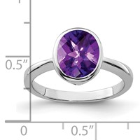 Sterling Silver Rhodium-plated Amethyst Ring view 5