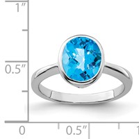 Sterling Silver Rhodium Blue Topaz Ring view 5