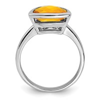 Sterling Silver Rhodium Citrine Ring view 2