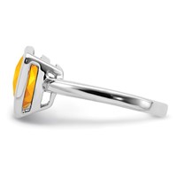 Sterling Silver Rhodium Citrine Ring view 4