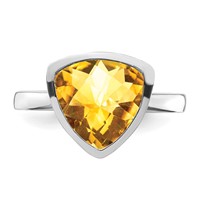Sterling Silver Rhodium Citrine Ring view 5