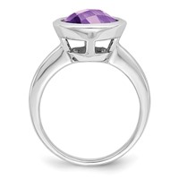 Sterling Silver Rhodium-plated Amethyst Ring view 2