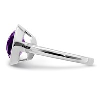 Sterling Silver Rhodium-plated Amethyst Ring view 4