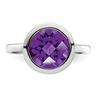 Sterling Silver Rhodium-plated Amethyst Ring view 5