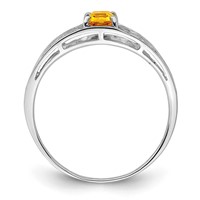 Sterling Silver Rhodium Plated Citrine Ring view 2