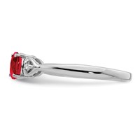 Sterling Silver Rhodium Plated Diamond and Ruby Ring view 4