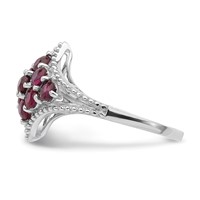 Sterling Silver Rhodium-plated Created Ruby Ring view 4