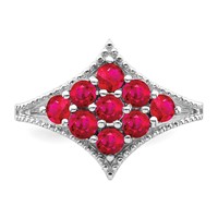 Sterling Silver Rhodium-plated Created Ruby Ring view 5