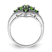 Sterling Silver Rhodium Plated Tsavorite Ring view 2