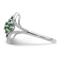 Sterling Silver Rhodium Plated Tsavorite Ring view 3