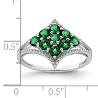 Sterling Silver Rhodium Plated Tsavorite Ring view 4