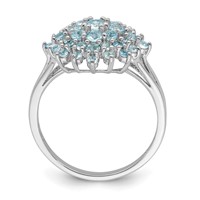 Sterling Silver Rhodium Aquamarine Ring view 2