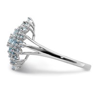 Sterling Silver Rhodium Aquamarine Ring view 4