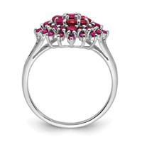 Sterling Silver Rhodium-plated Ruby Ring view 2