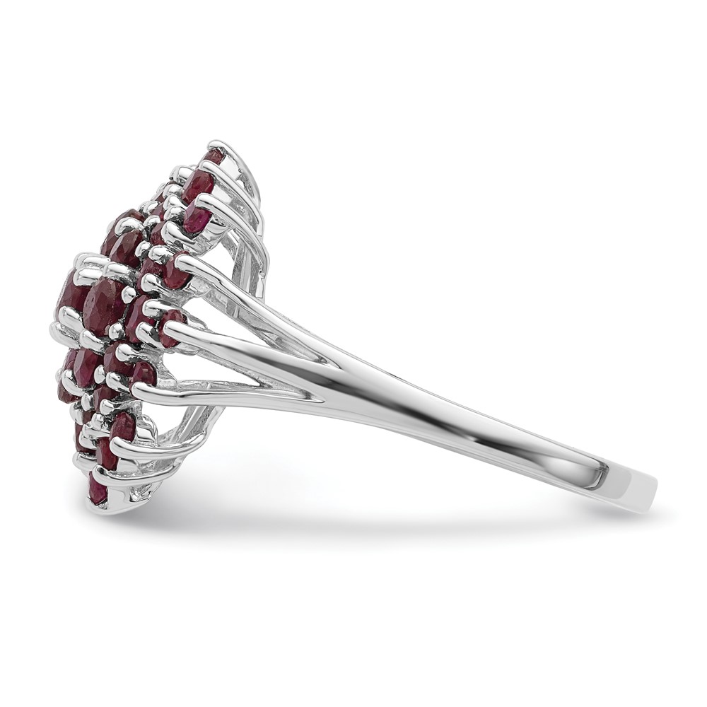 Sterling Silver Rhodium-plated Ruby Ring (QR4529R-7)