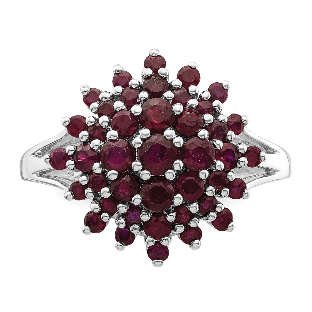 Sterling Silver Rhodium-plated Ruby Ring (QR4529R-7)