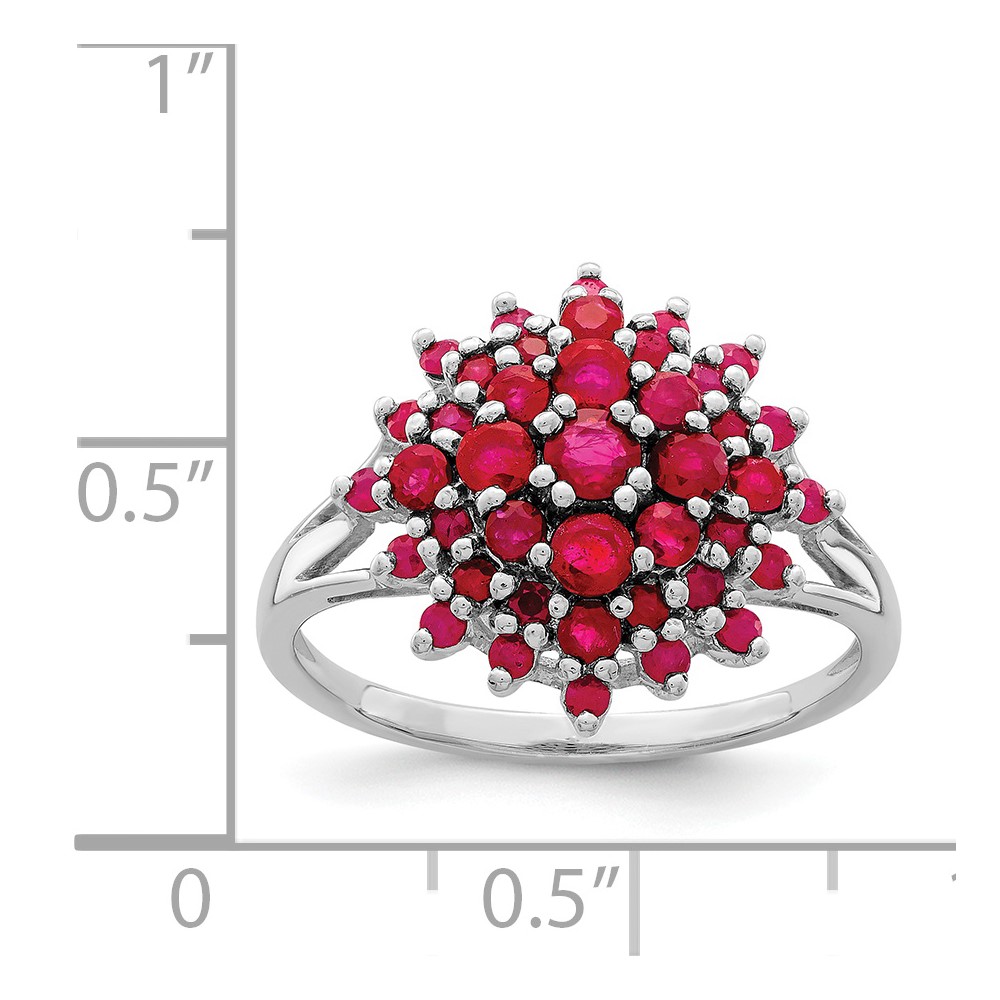 Sterling Silver Rhodium-plated Ruby Ring (QR4529R-7)