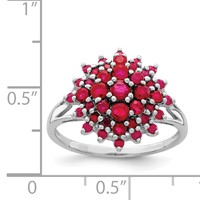 Sterling Silver Rhodium-plated Ruby Ring view 4