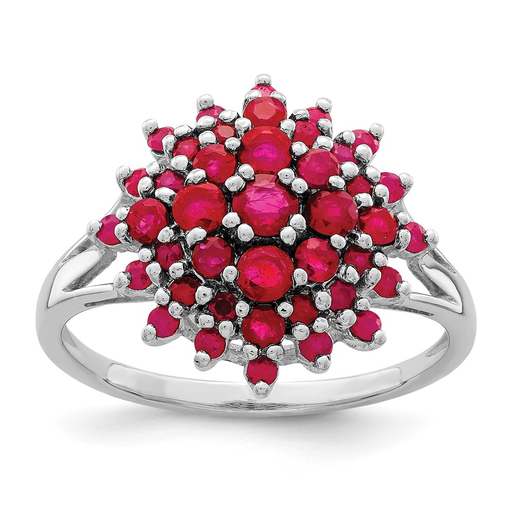 Sterling Silver Rhodium-plated Ruby Ring (QR4529R-7)