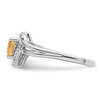 Sterling Silver Rhodium Whiskey Quartz Diam. Ring view 3