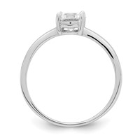 Sterling Silver Rhodium-plated Solitaire Round CZ Ring view 2