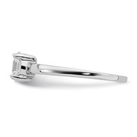 Sterling Silver Rhodium-plated Solitaire Round CZ Ring view 4