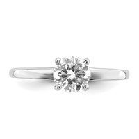Sterling Silver Rhodium-plated Solitaire Round CZ Ring view 5