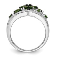 Sterling Silver Rhodium Chrome Diopside Ring view 2