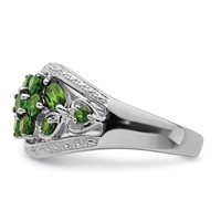 Sterling Silver Rhodium Chrome Diopside Ring view 4