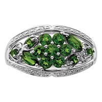 Sterling Silver Rhodium Chrome Diopside Ring view 5