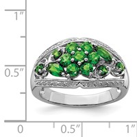 Sterling Silver Rhodium Chrome Diopside Ring view 3