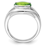 Sterling Silver Rhodium Peridot Ring view 2
