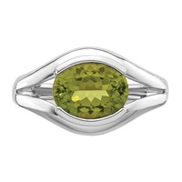 Sterling Silver Rhodium Peridot Ring view 5