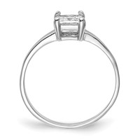 Sterling Silver Rhodium-plated Solitaire Princess CZ Ring view 2