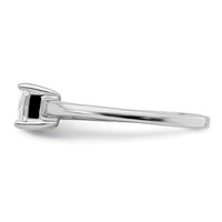 Sterling Silver Rhodium-plated Solitaire Princess CZ Ring view 4
