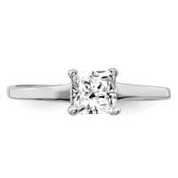 Sterling Silver Rhodium-plated Solitaire Princess CZ Ring view 5