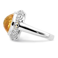 Sterling Silver Rhodium Citrine Ring view 4