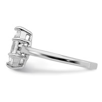 Sterling Silver Rhodium-plated Solitaire Marquise CZ Ring view 4