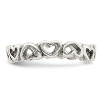Sterling Silver Antiqued Heart Toe Ring view 4