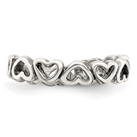 Sterling Silver Antiqued Heart Toe Ring view 5