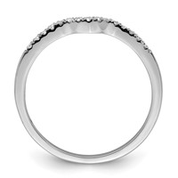 Sterling Silver Rhodium Plated Diamond Wrap Ring view 2