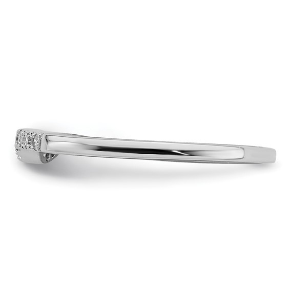 Sterling Silver Rhodium Plated Diamond Wrap Ring