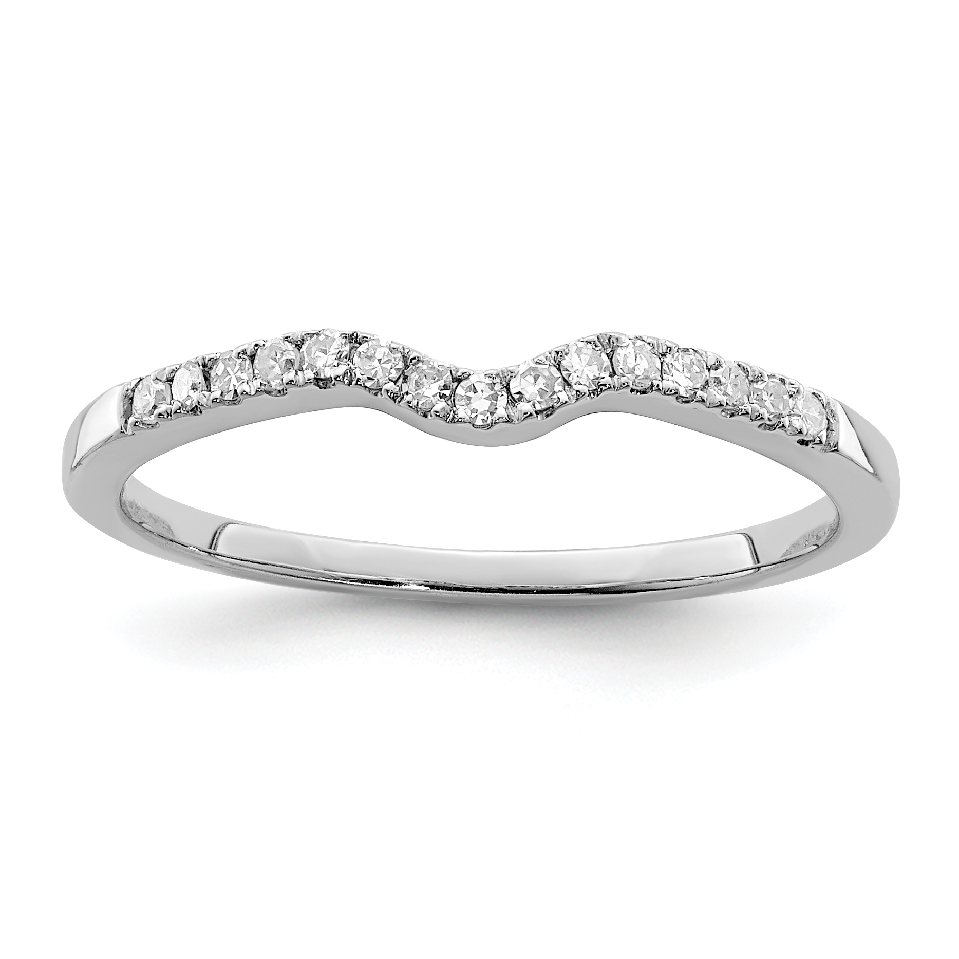 Sterling Silver Rhodium Plated Diamond Wrap Ring (QR4790-7)