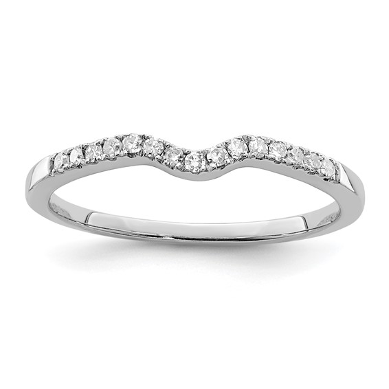 Sterling Silver Rhodium Plated Diamond Wrap Ring