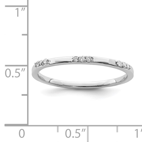 Sterling Silver Rhodium Plated Diamond Ring