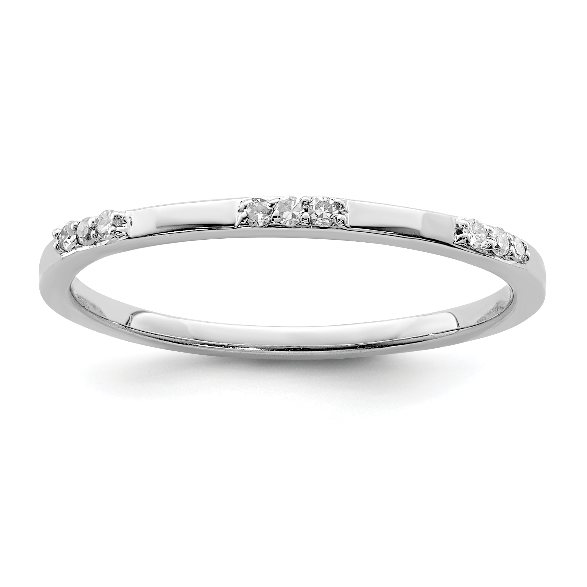 Sterling Silver Rhodium Plated Diamond Ring (QR4793-7)