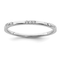 Sterling Silver Rhodium Plated Diamond Ring view 1