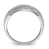 Sterling Silver Rhodium Plated Diamond Ladies Band view 2